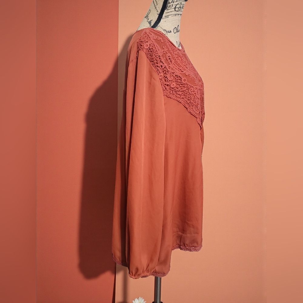 ODDY Terracotta Lace Blouse NWT SZ 3XL - Picture 3 of 7